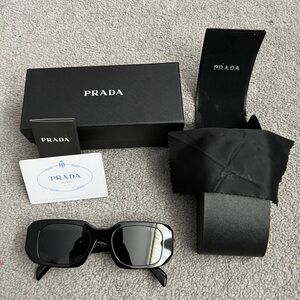 New Prada Symbole Sunglasses Black/Dark Lens